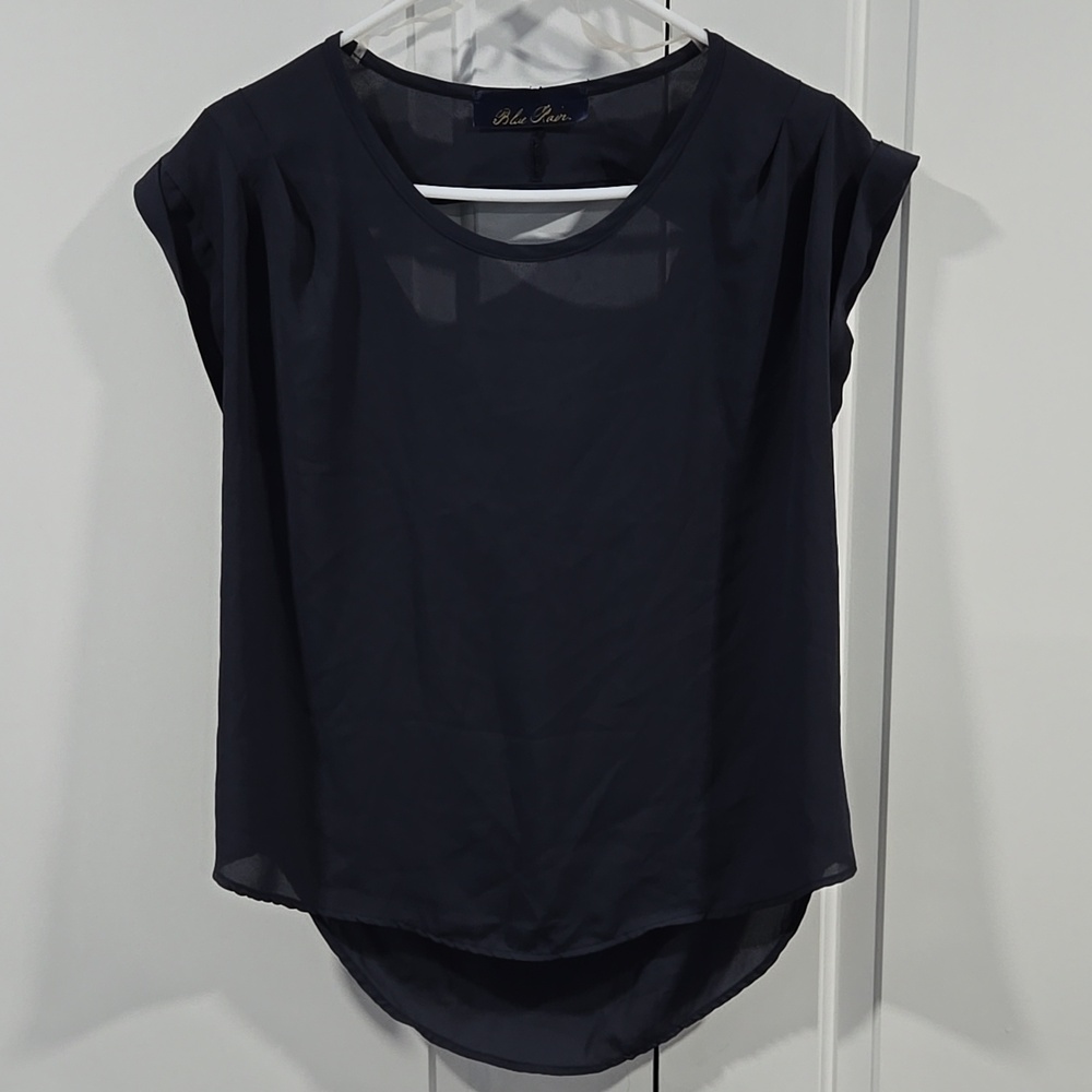 Blue Rain via Francesca's Cap-Sleeve Blouse